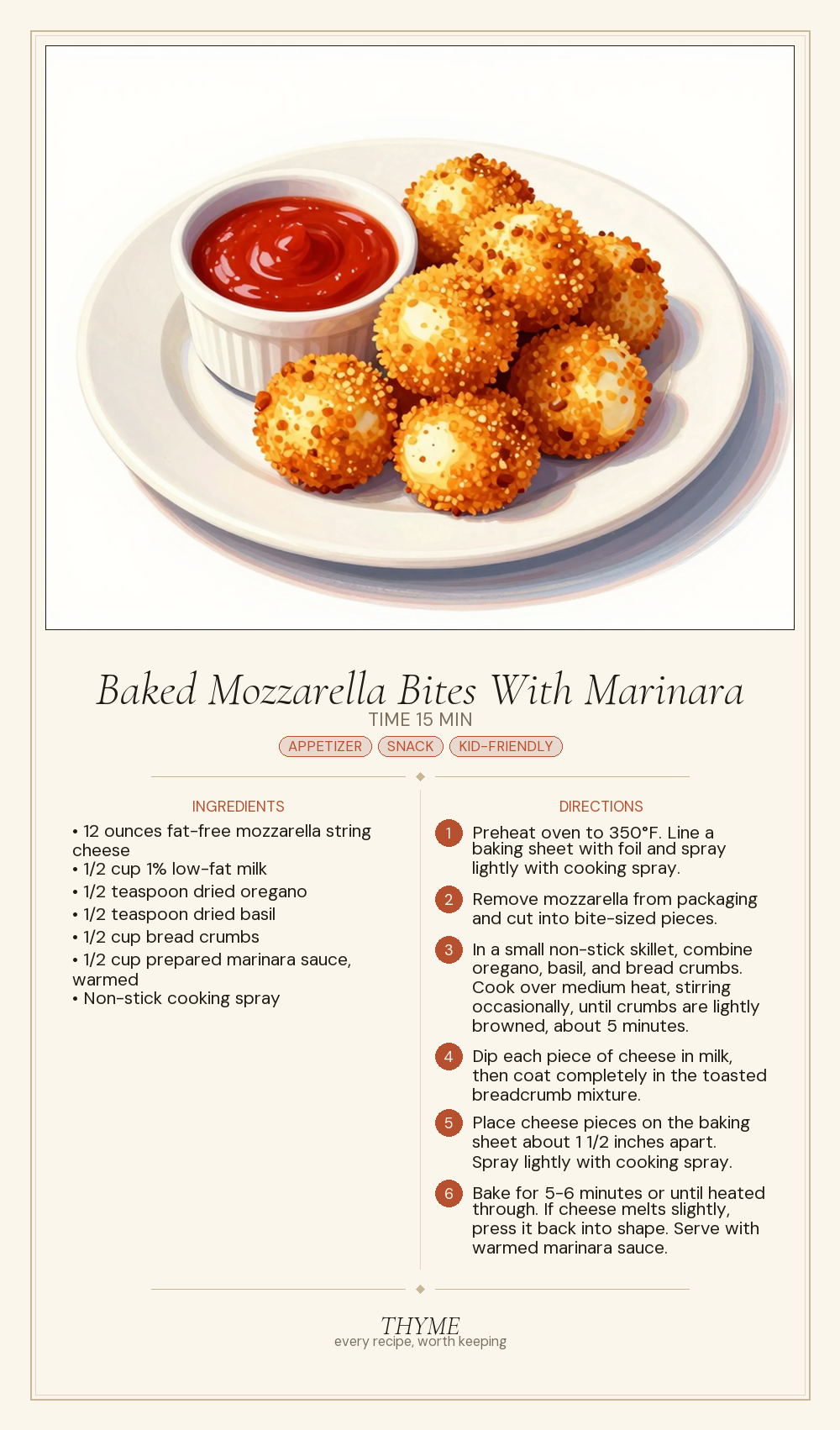 Baked Mozzarella Bites With Marinara