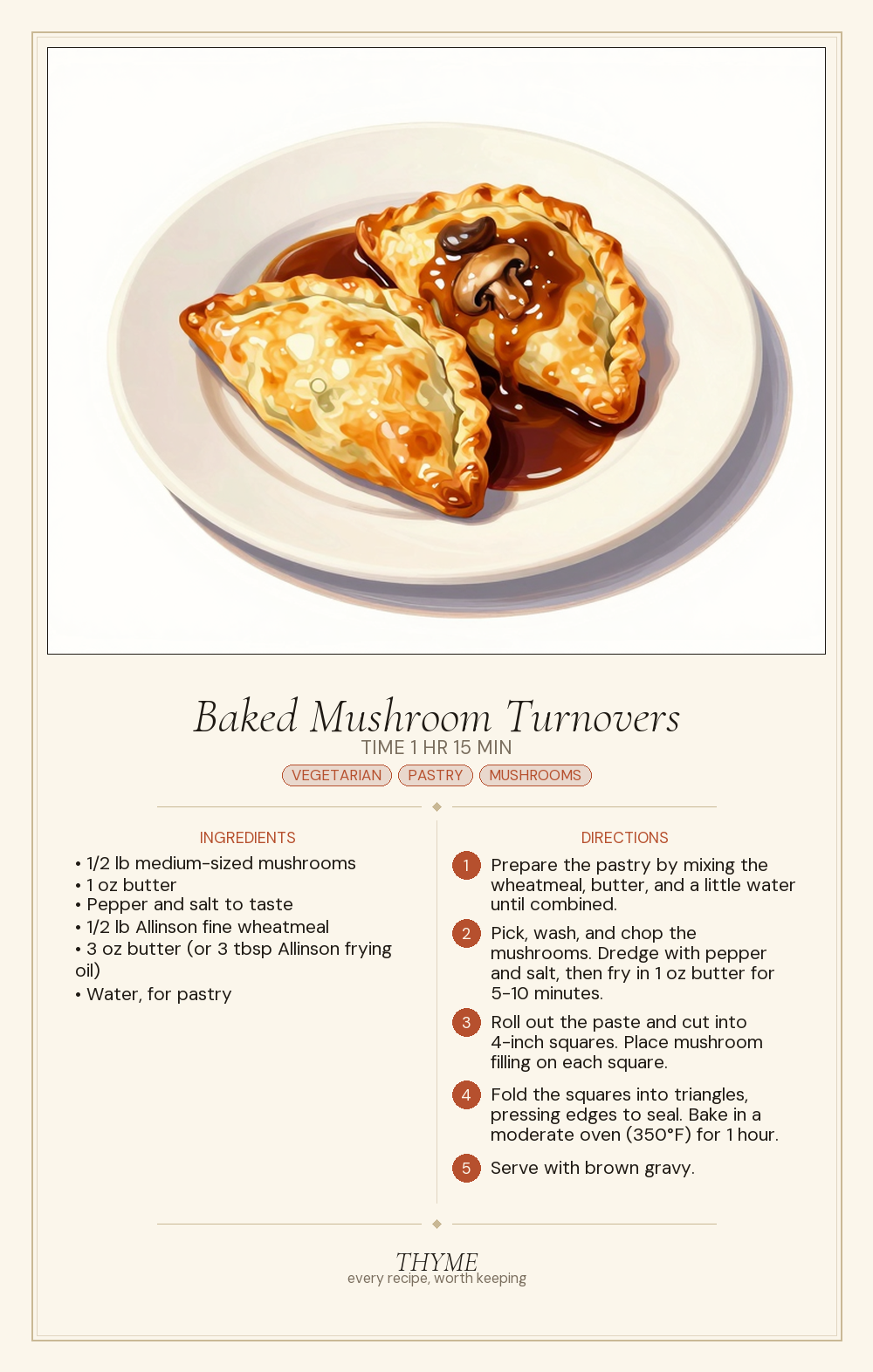 Baked Mushroom Turnovers