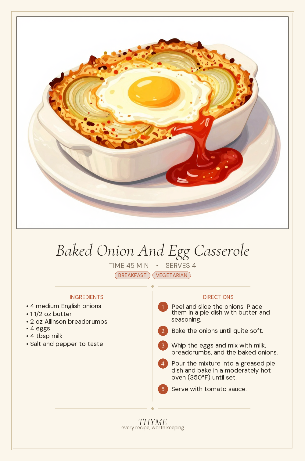Baked Onion And Egg Casserole
