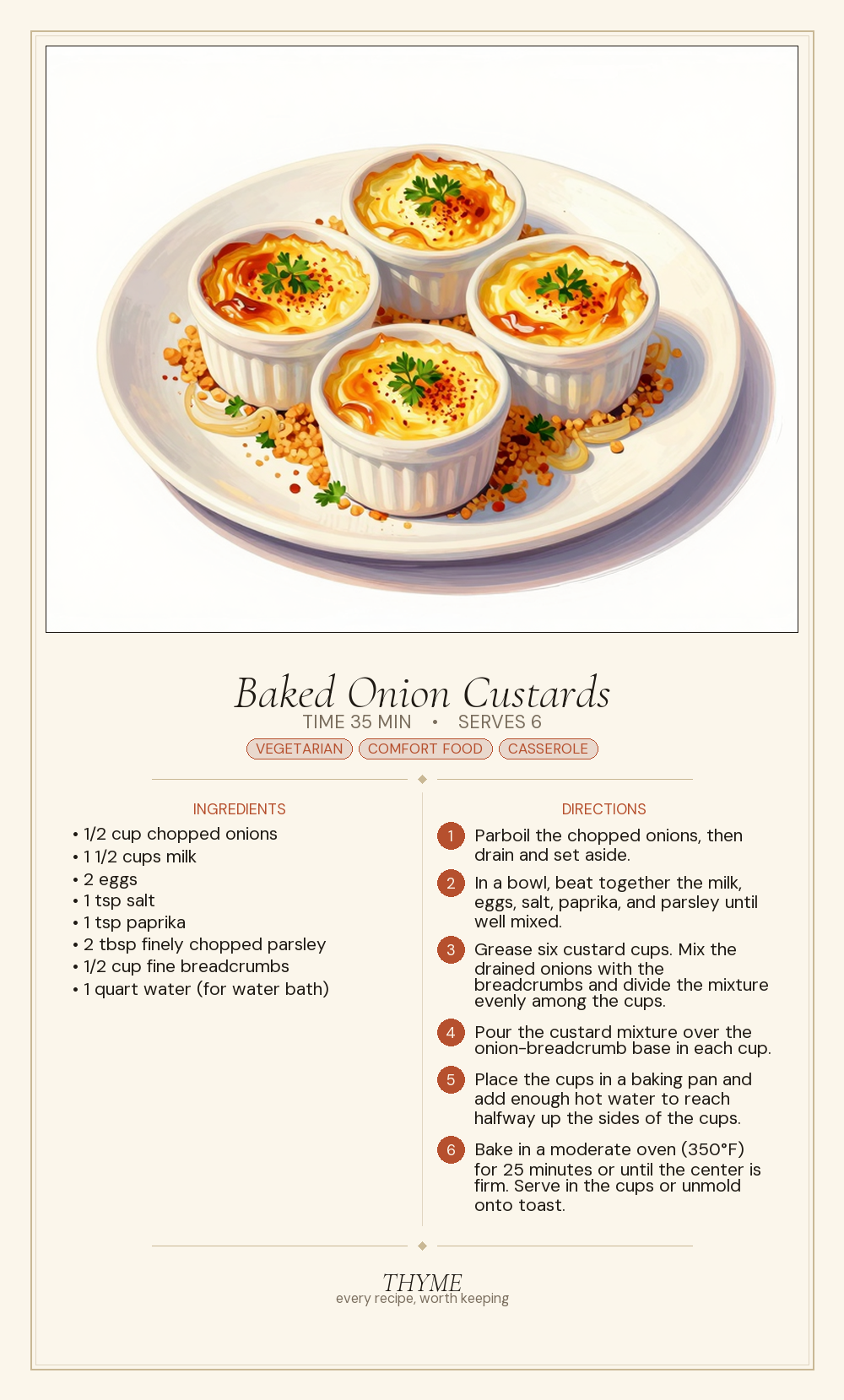Baked Onion Custards