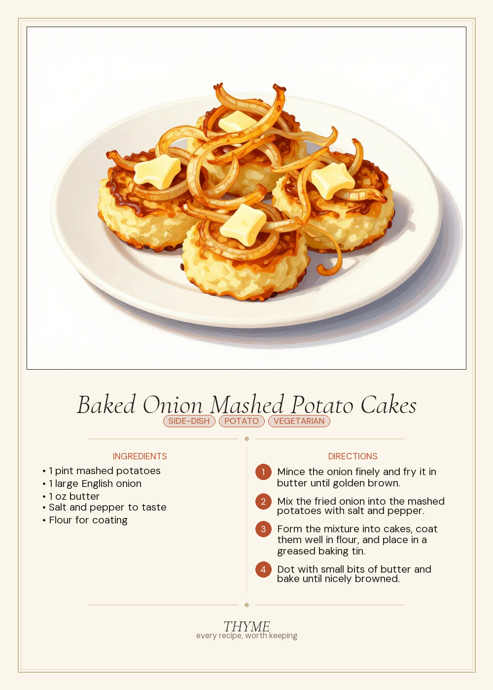 Baked Onion Mashed Potato Cakes