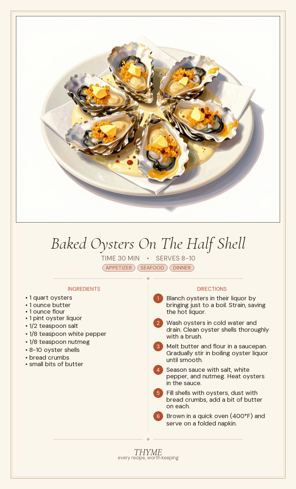 Baked Oysters On The Half Shell