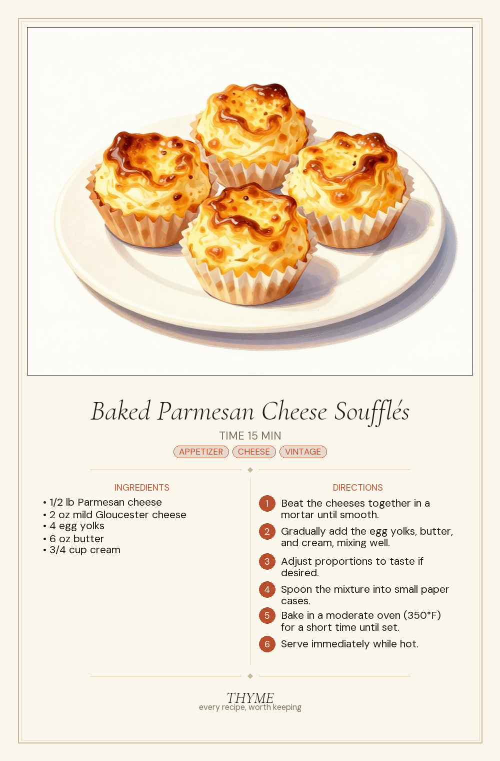Baked Parmesan Cheese Soufflés