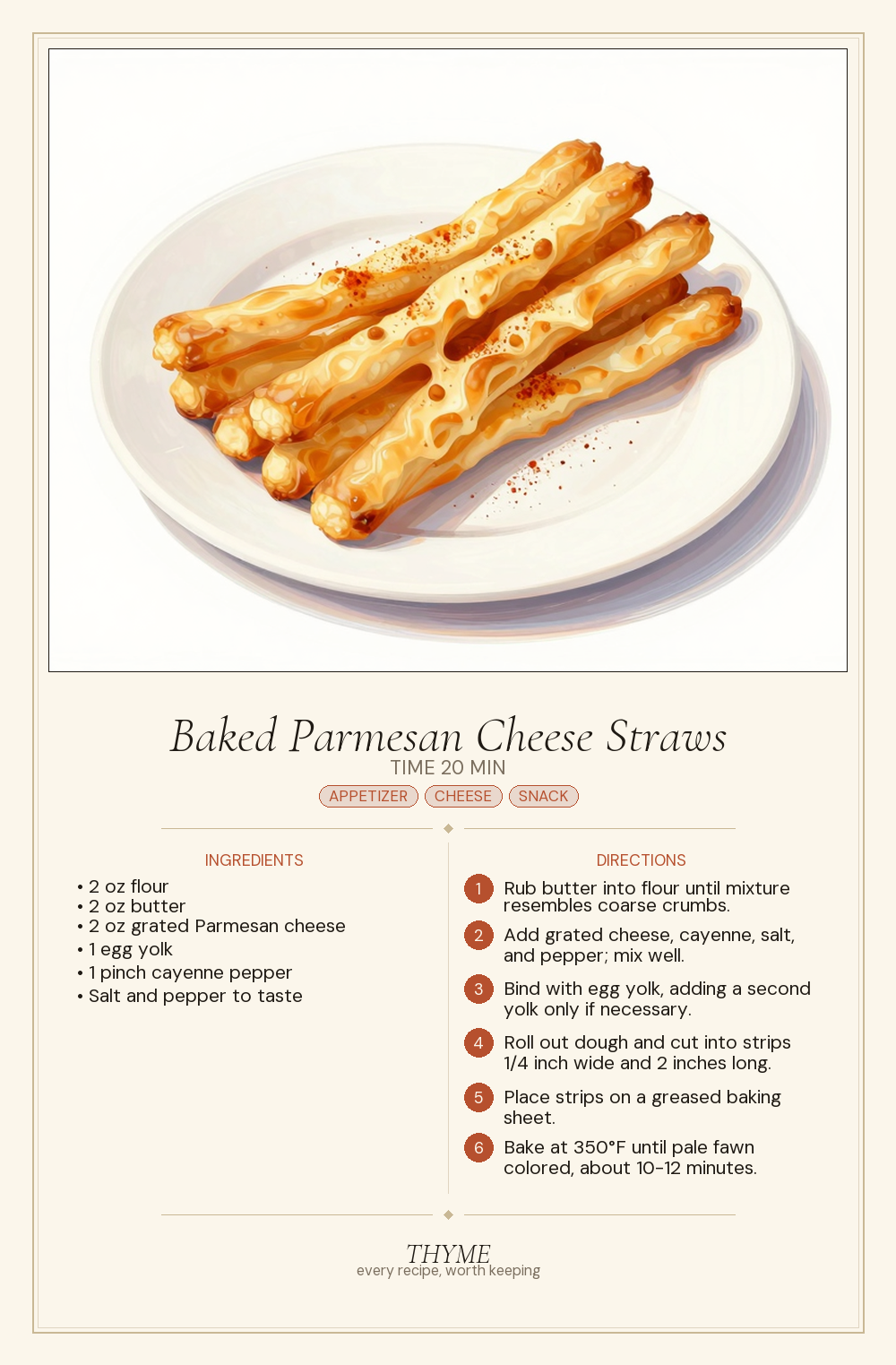 Baked Parmesan Cheese Straws
