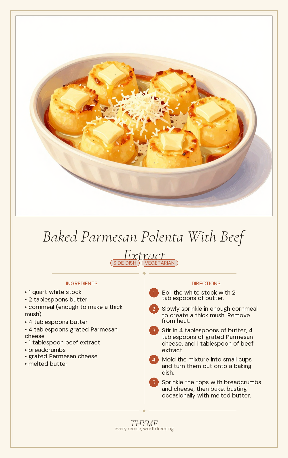 Baked Parmesan Polenta With Beef Extract