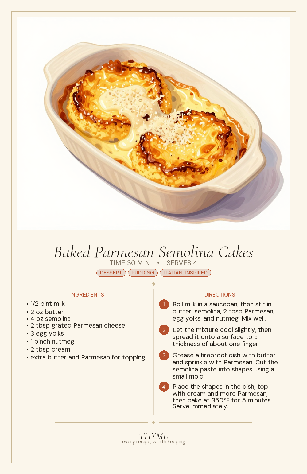 Baked Parmesan Semolina Cakes