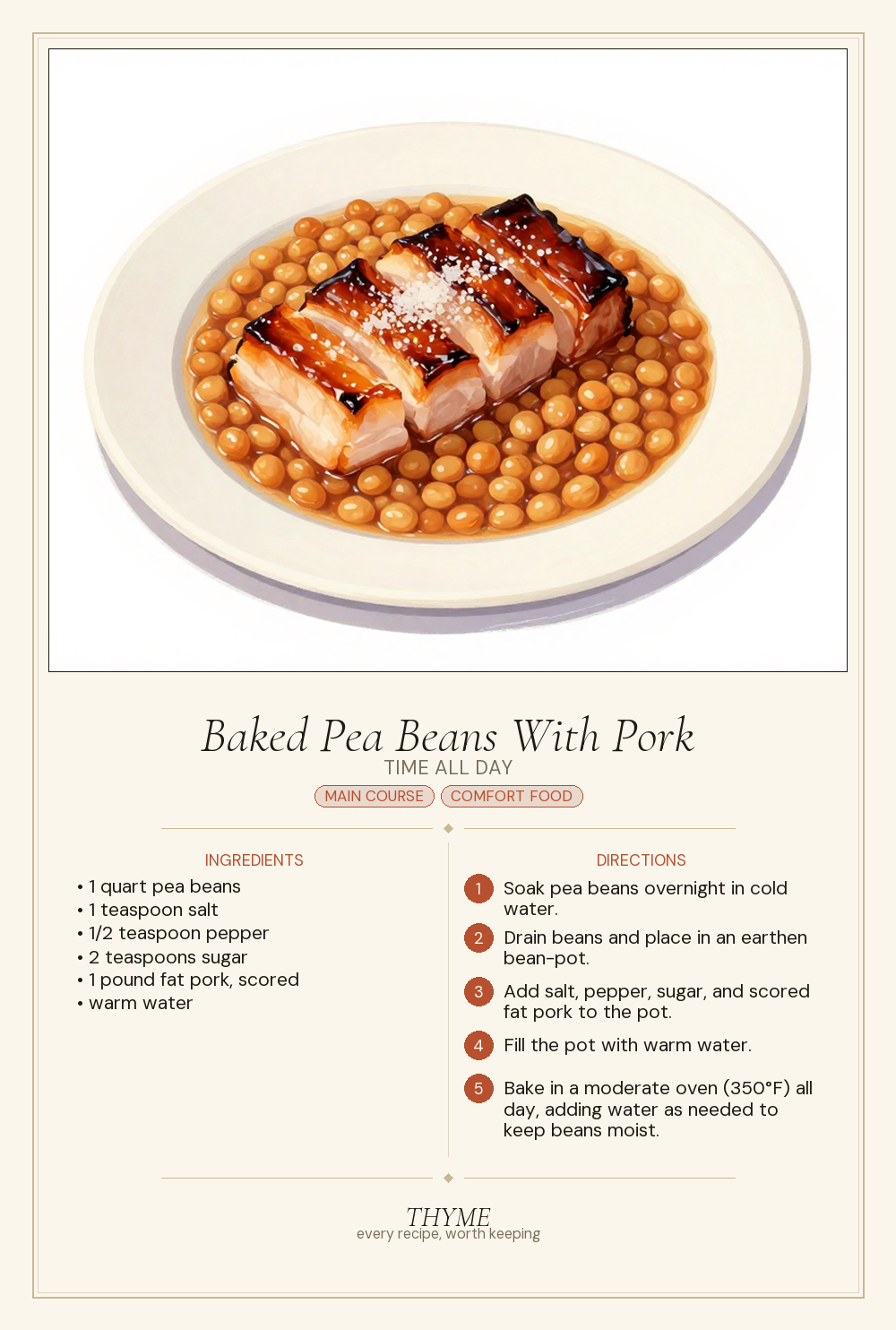 Baked Pea Beans With Pork