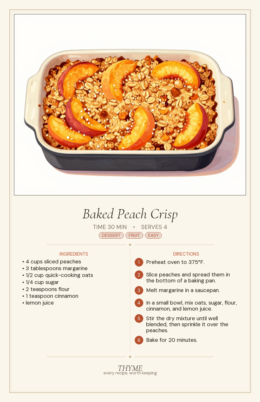 Baked Peach Crisp