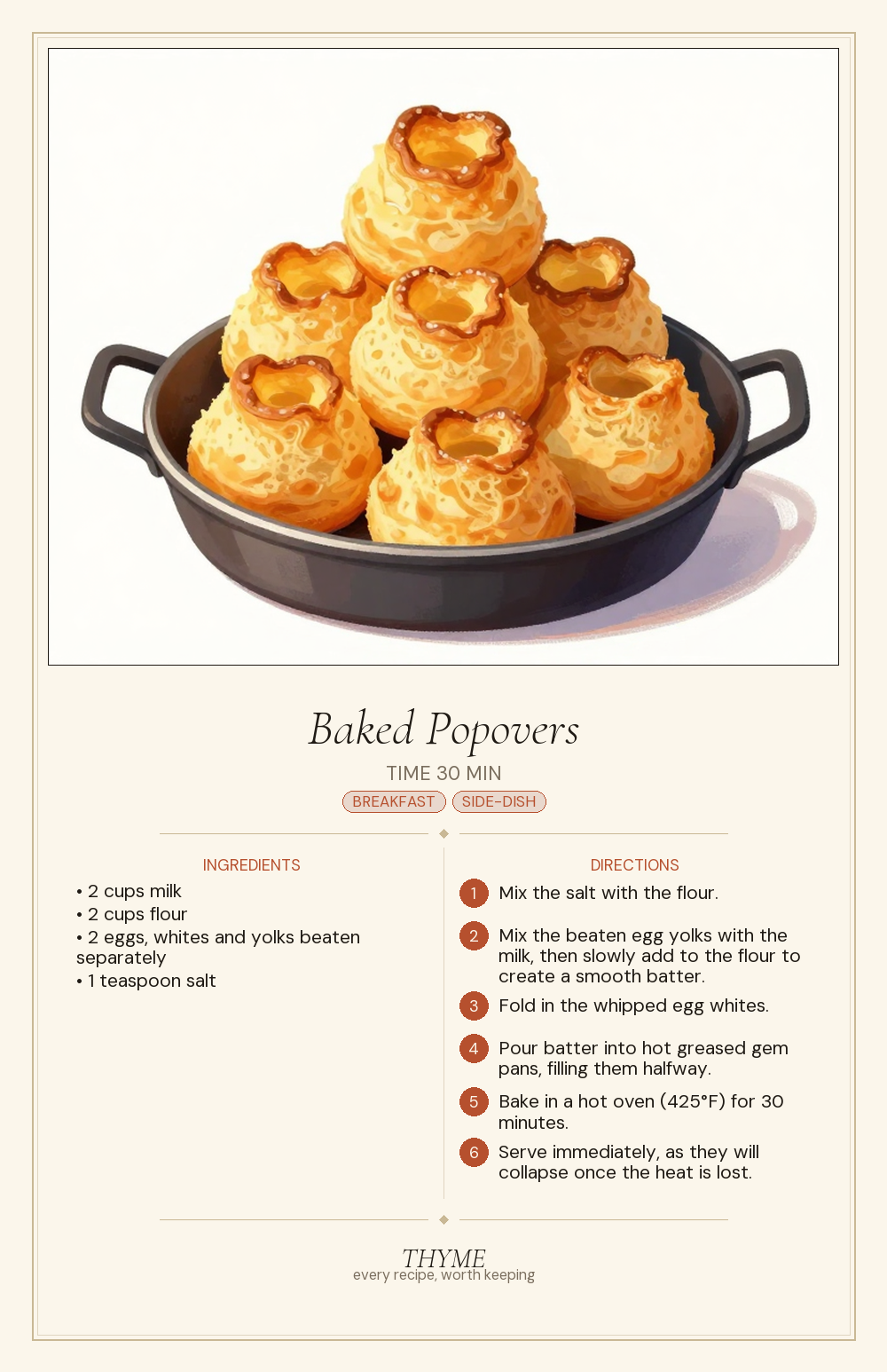 Baked Popovers