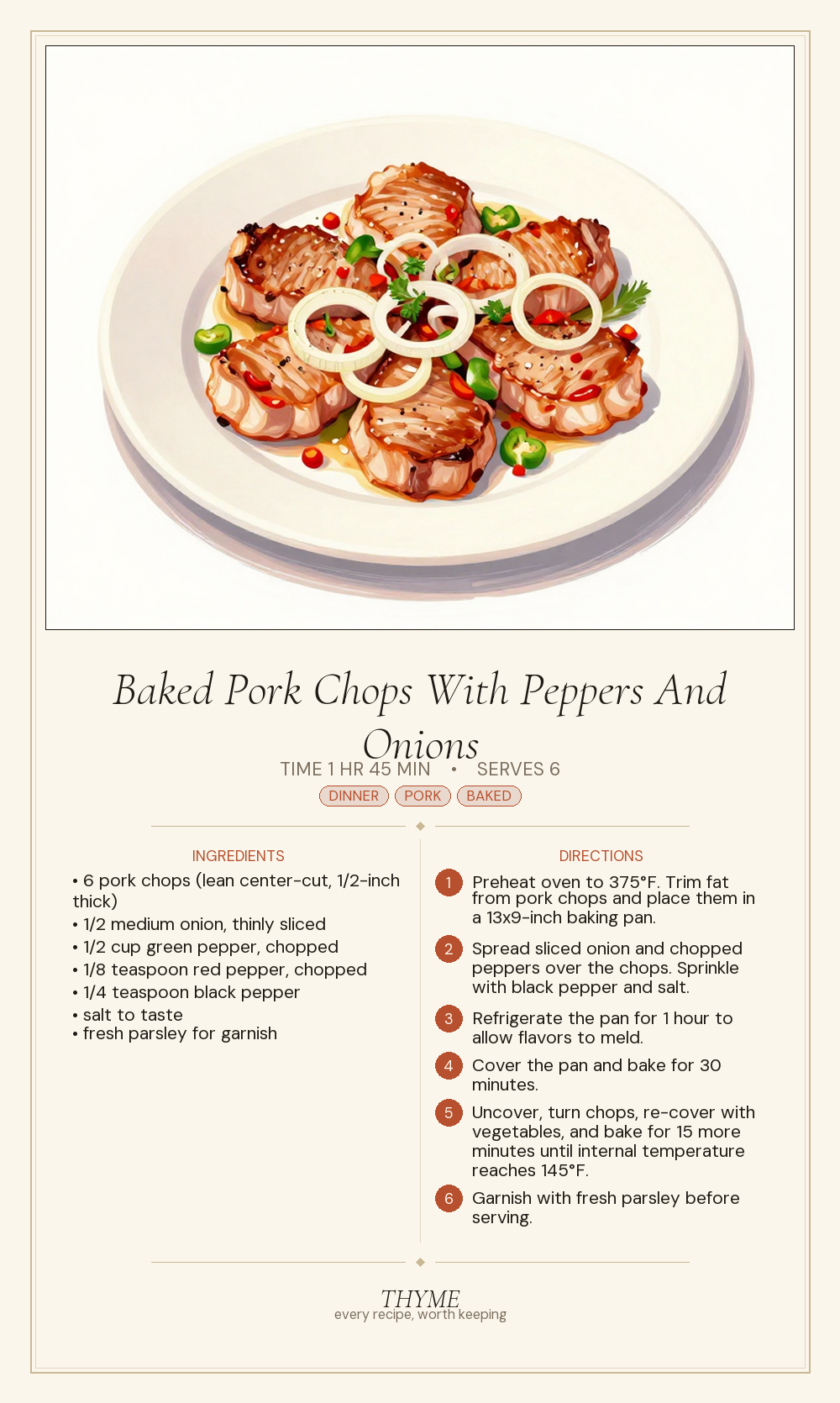 Baked Pork Chops With Peppers And Onions