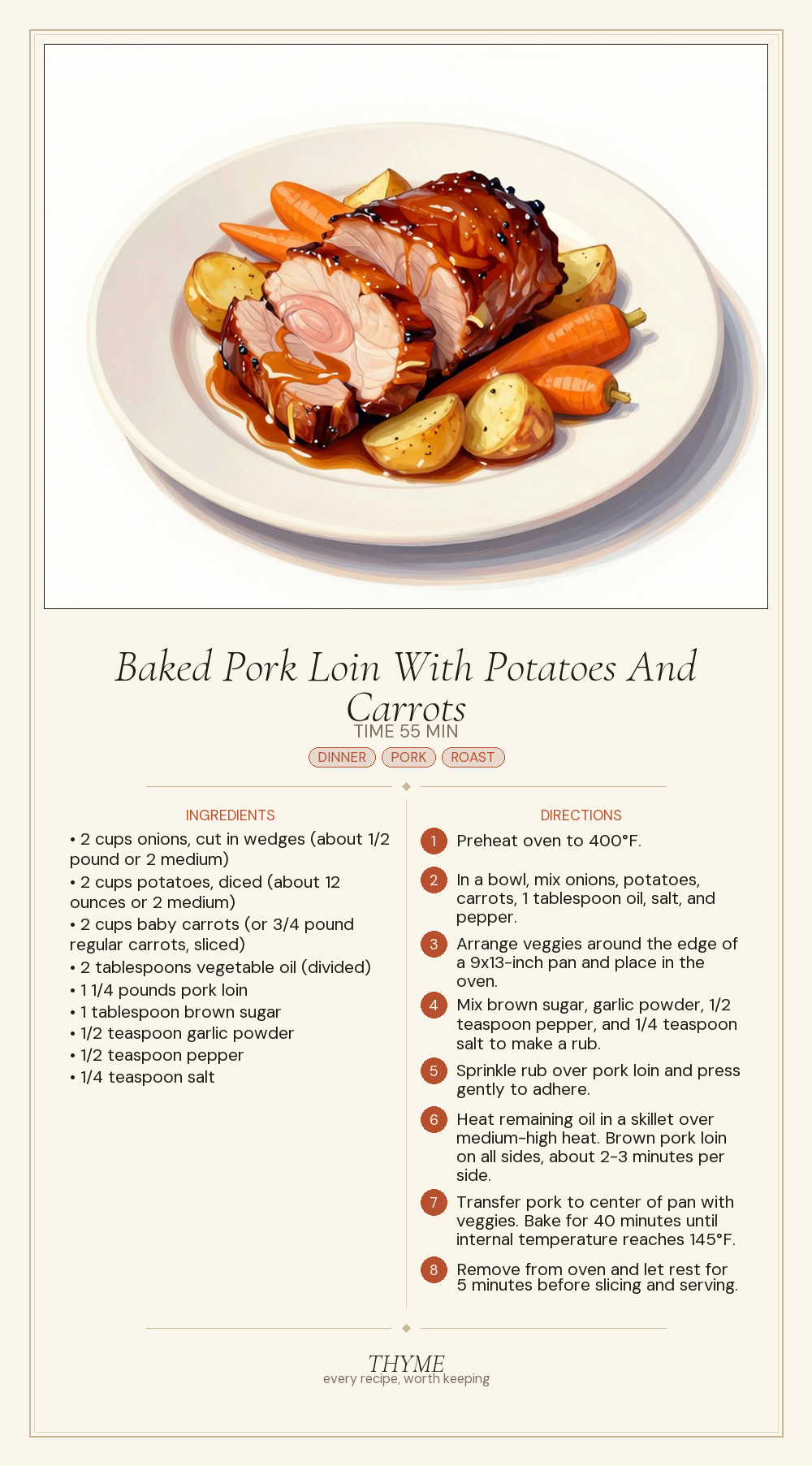 Baked Pork Loin With Potatoes And Carrots