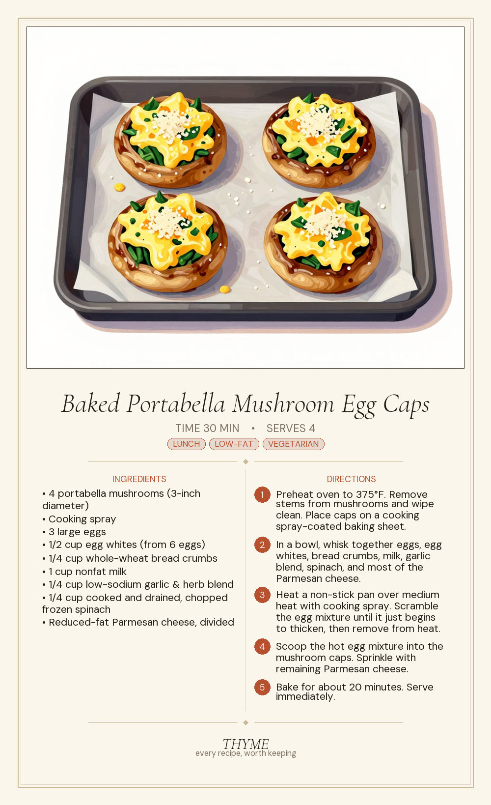 Baked Portabella Mushroom Egg Caps