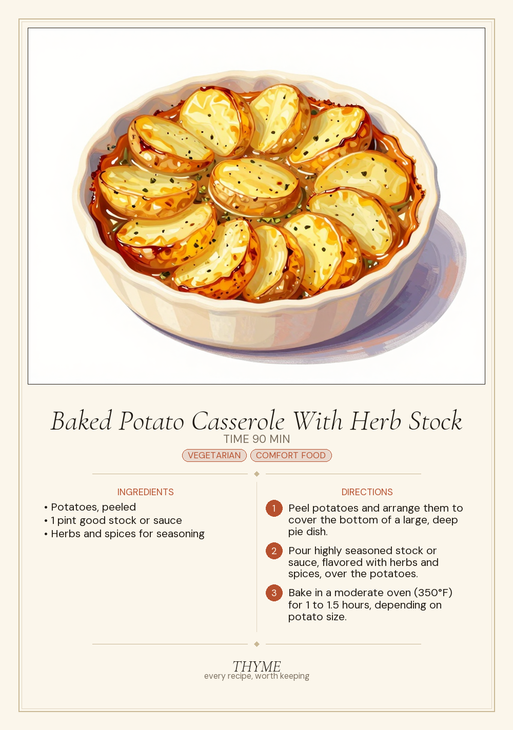 Baked Potato Casserole With Herb Stock