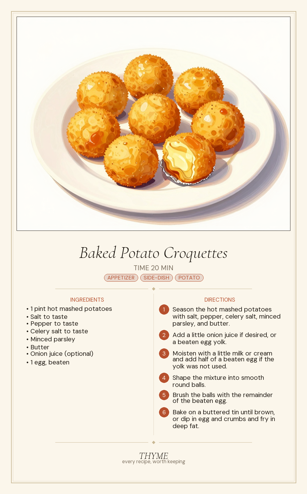 Baked Potato Croquettes