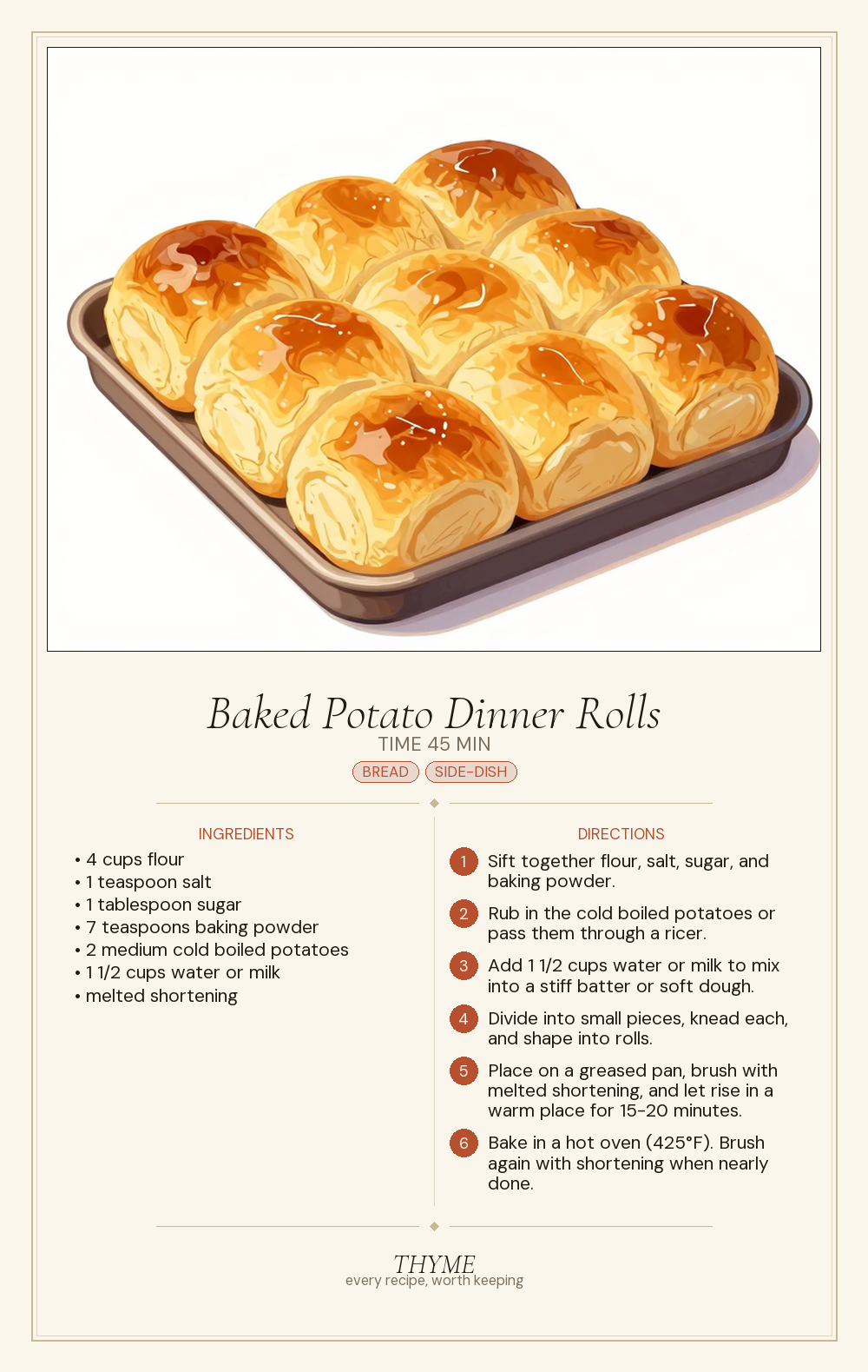 Baked Potato Dinner Rolls