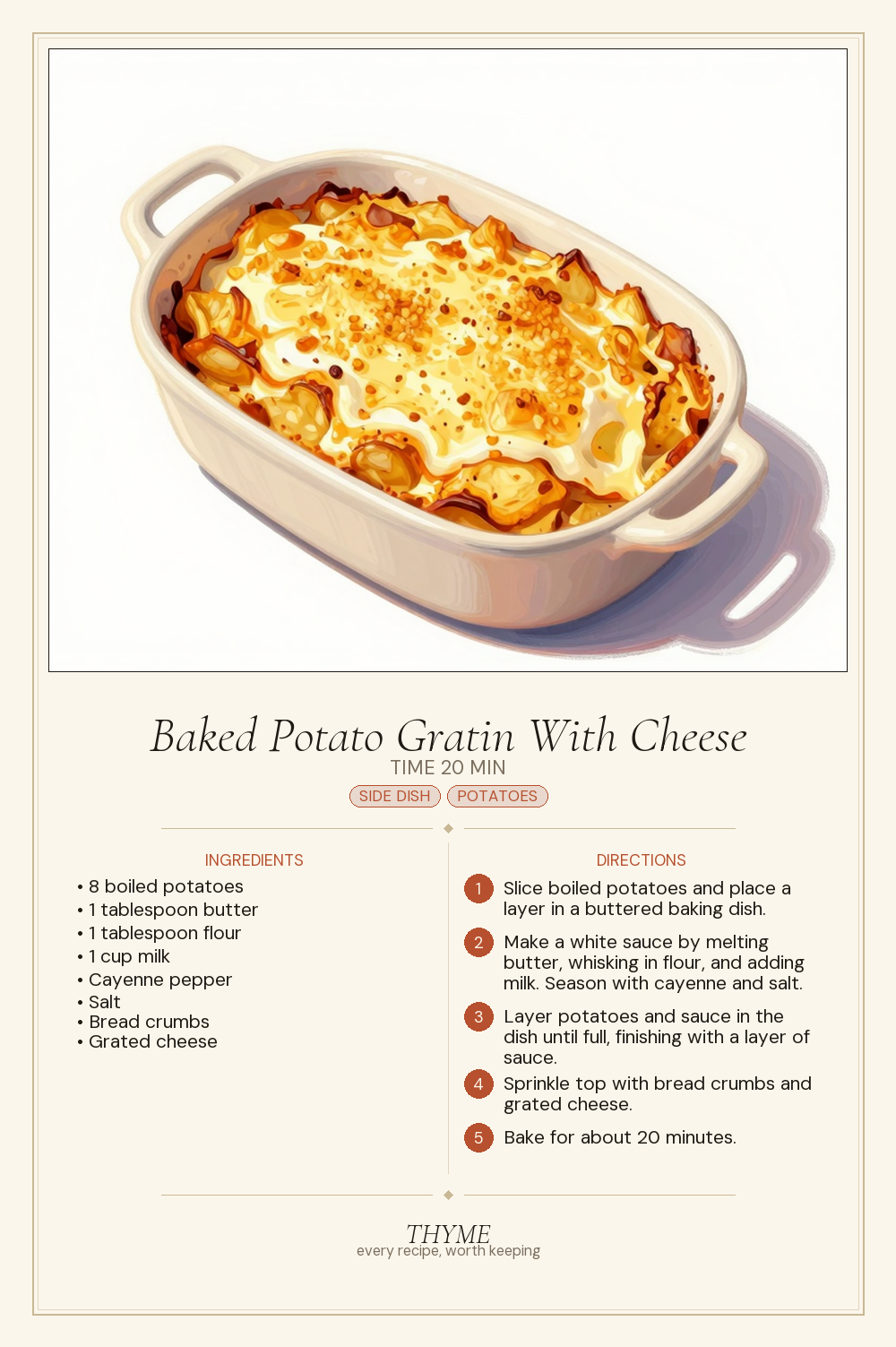 Baked Potato Gratin With Cheese