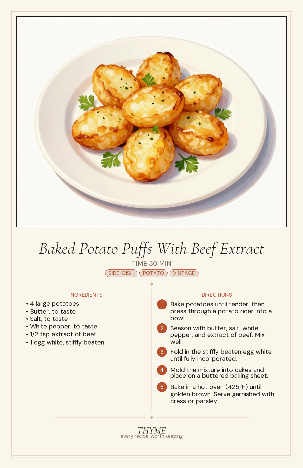 Baked Potato Puffs With Beef Extract