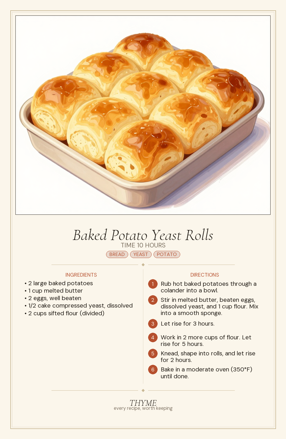 Baked Potato Yeast Rolls