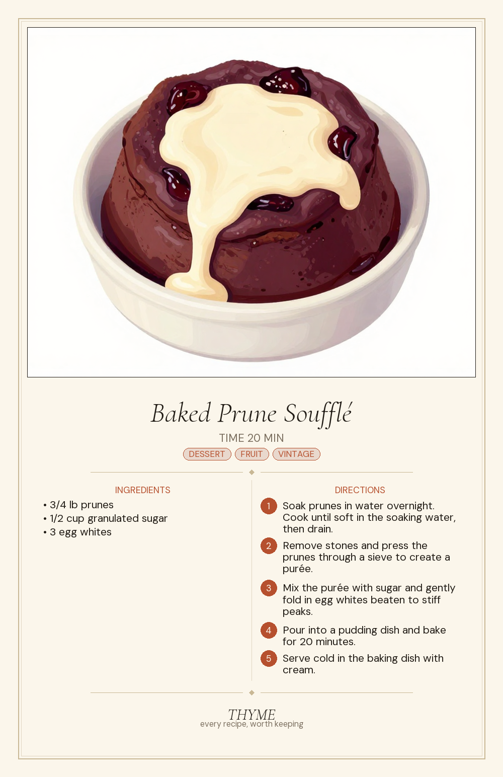 Baked Prune Soufflé