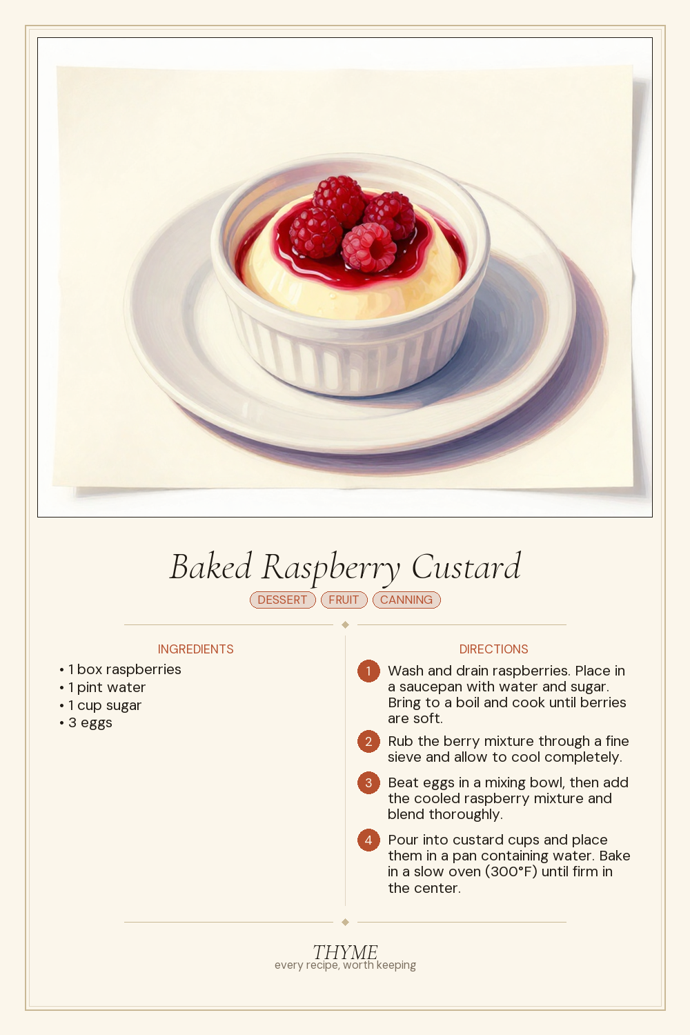 Baked Raspberry Custard