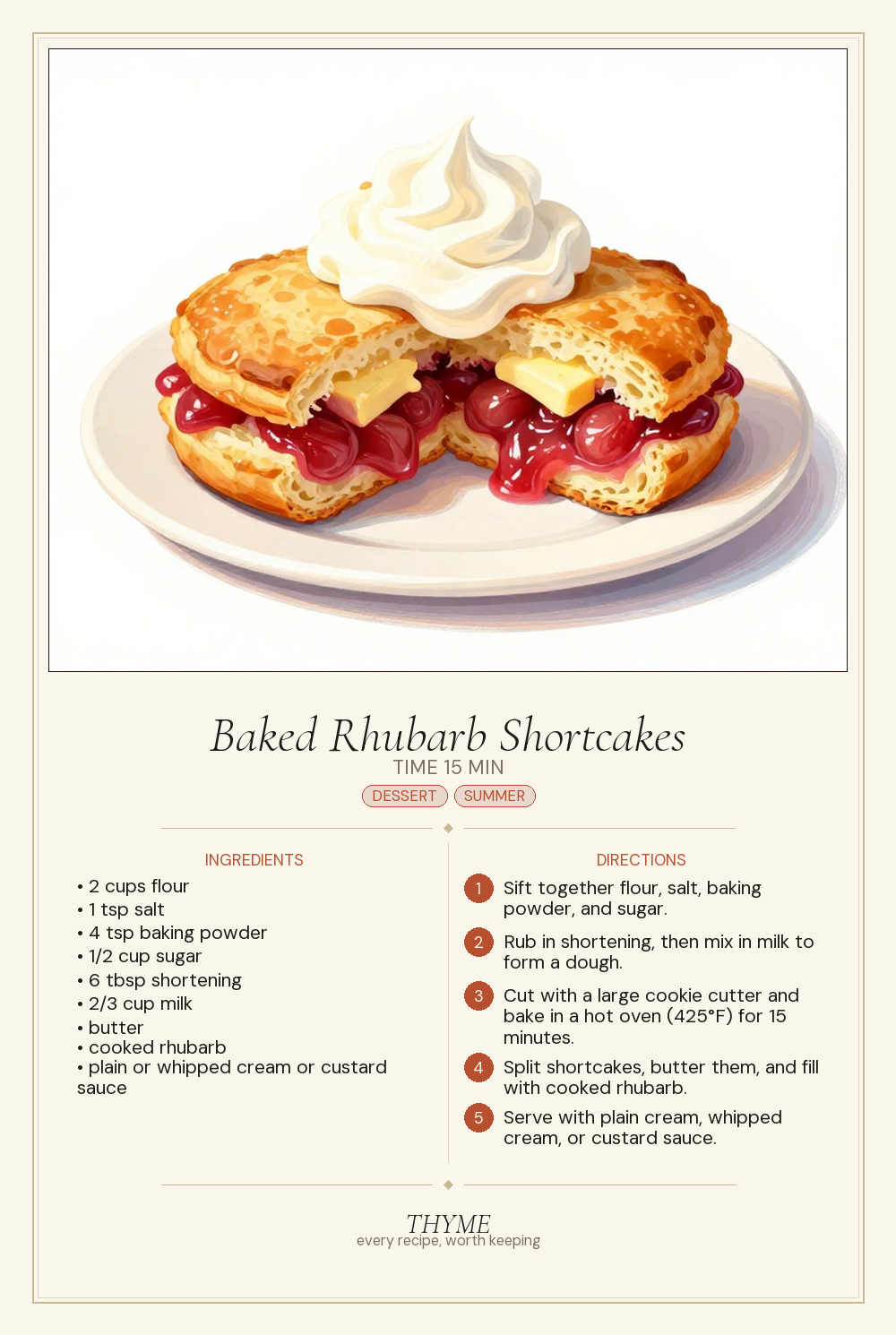 Baked Rhubarb Shortcakes