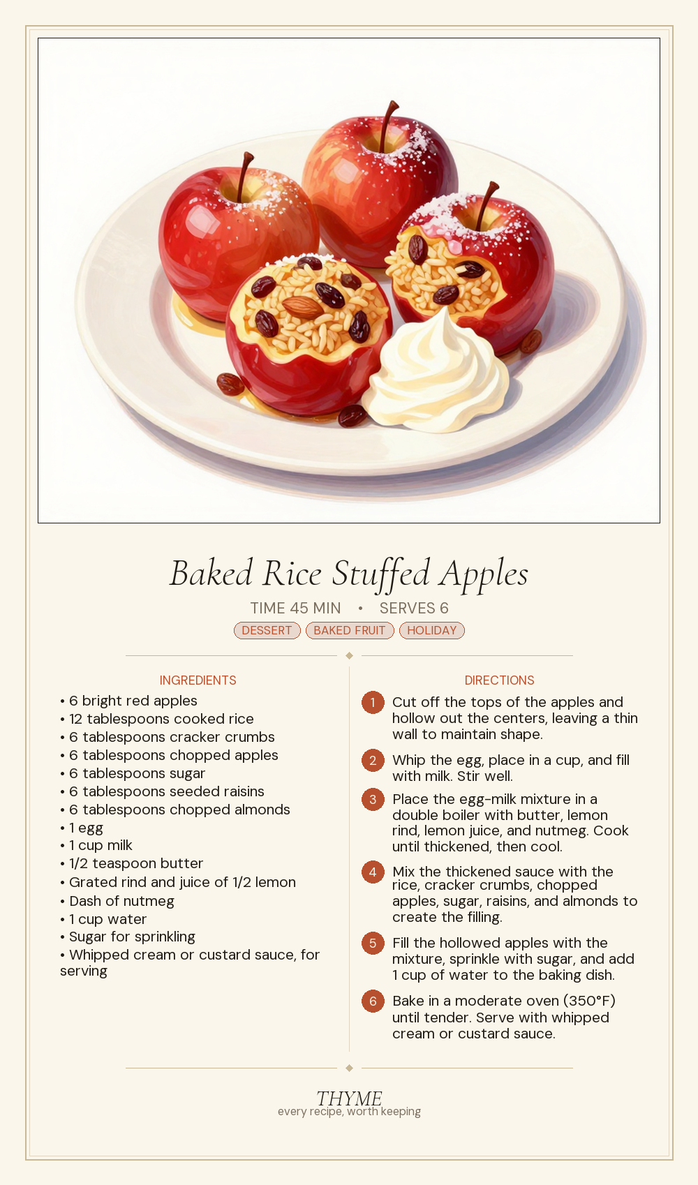 Baked Rice Stuffed Apples