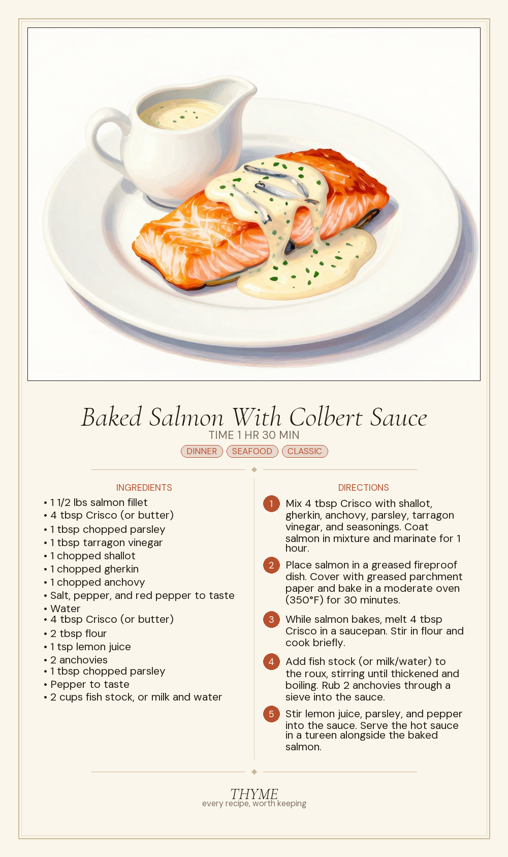Baked Salmon With Colbert Sauce