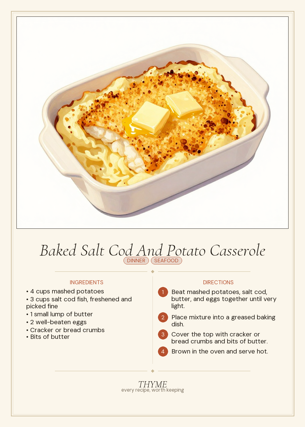 Baked Salt Cod And Potato Casserole