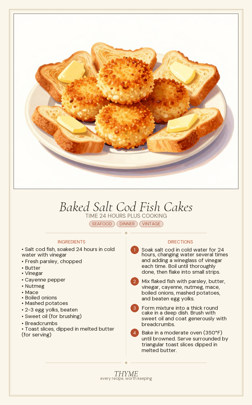 Baked Salt Cod Fish Cakes