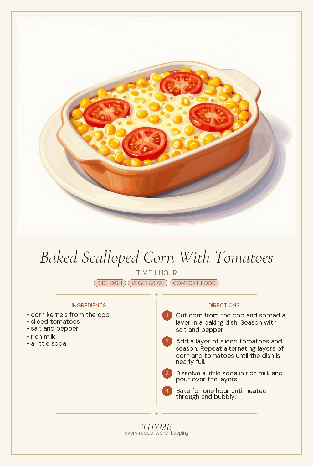 Baked Scalloped Corn With Tomatoes