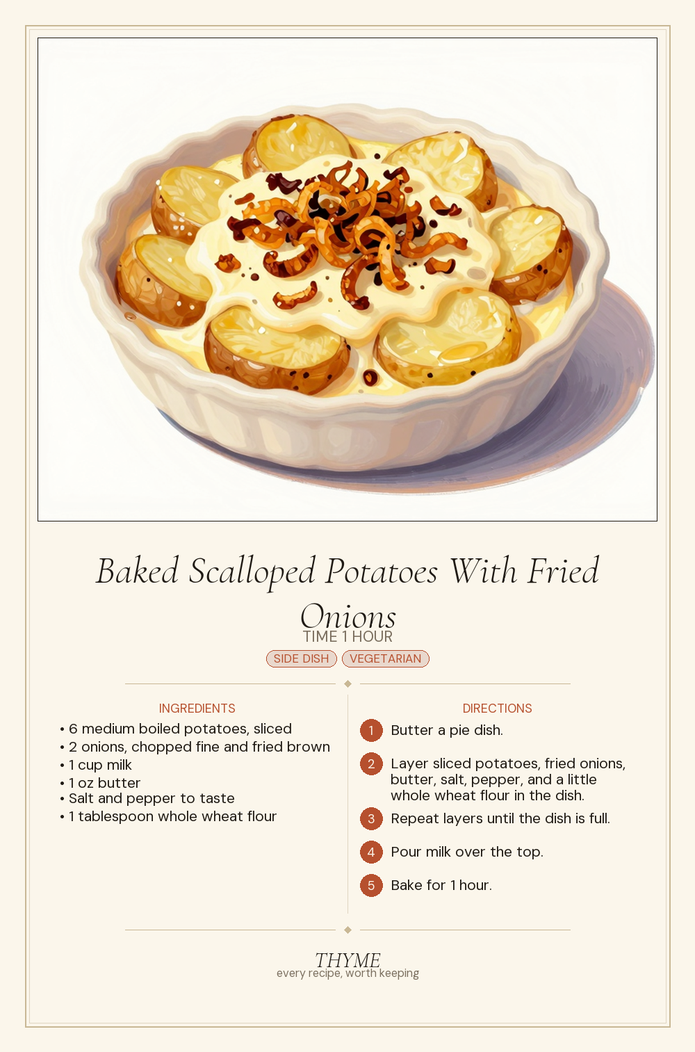 Baked Scalloped Potatoes With Fried Onions