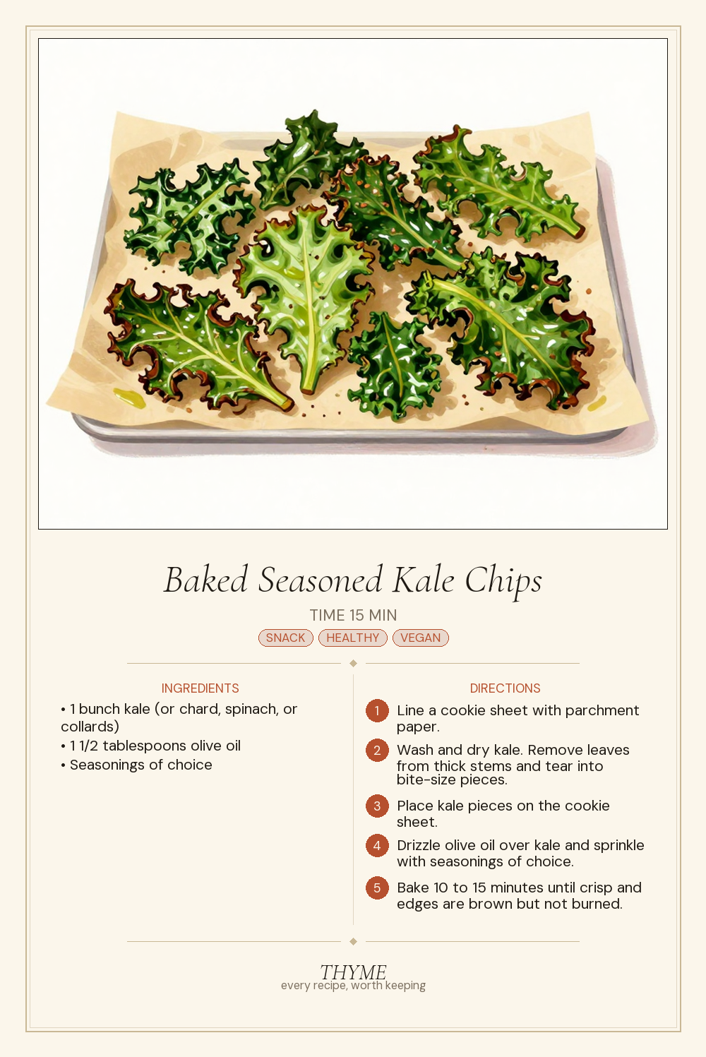 Baked Seasoned Kale Chips