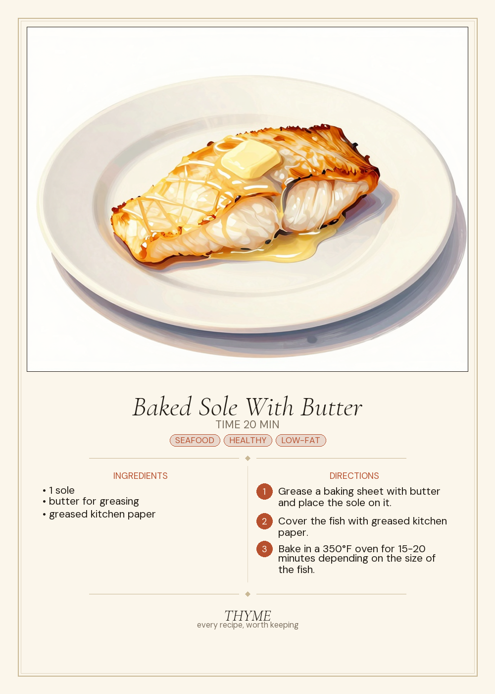 Baked Sole With Butter