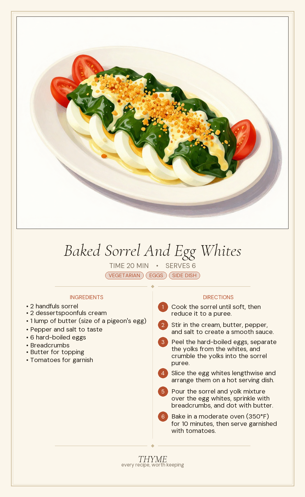 Baked Sorrel And Egg Whites