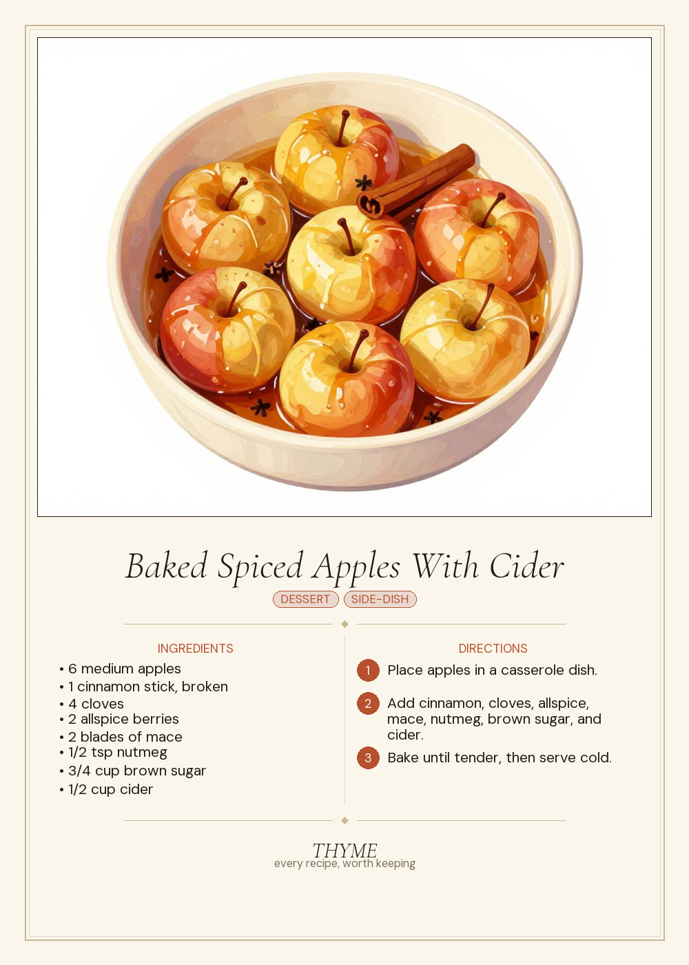Baked Spiced Apples With Cider