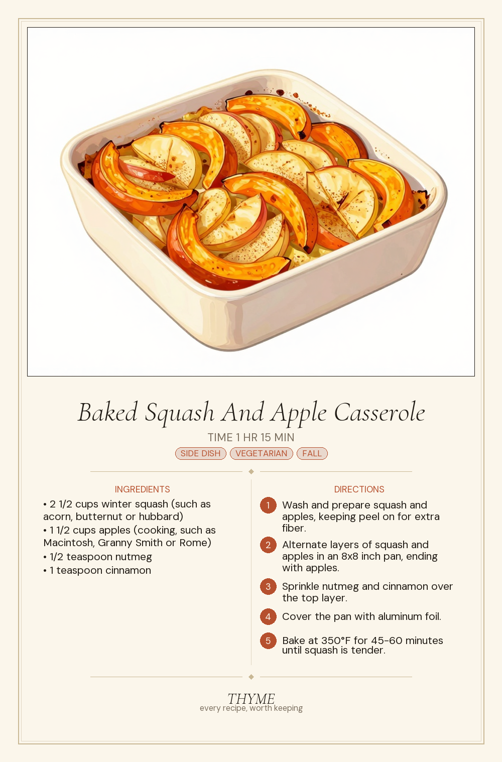 Baked Squash And Apple Casserole