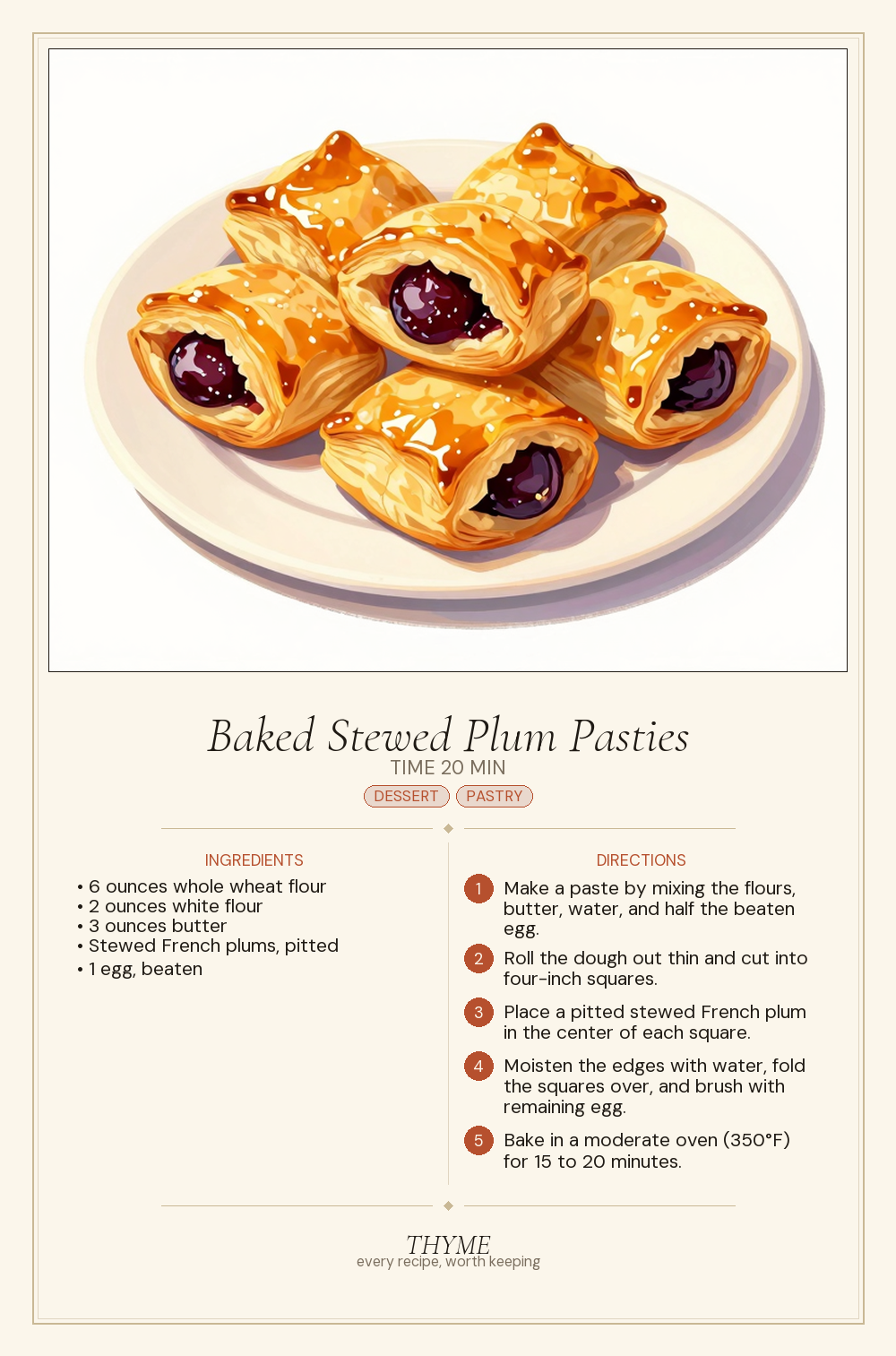 Baked Stewed Plum Pasties