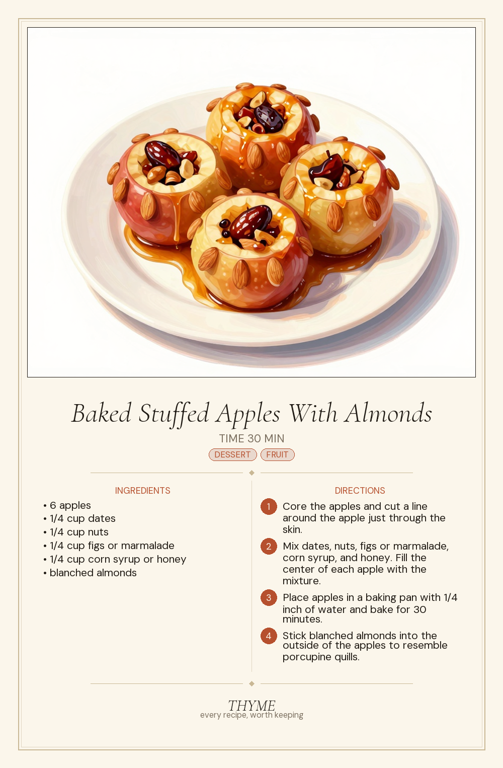 Baked Stuffed Apples With Almonds