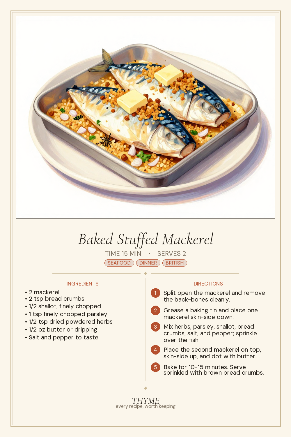 Baked Stuffed Mackerel