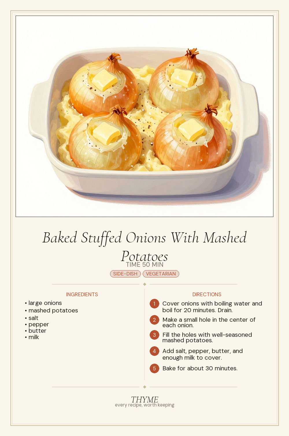 Baked Stuffed Onions With Mashed Potatoes