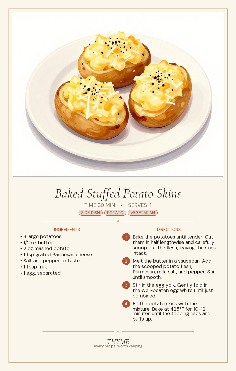 Baked Stuffed Potato Skins