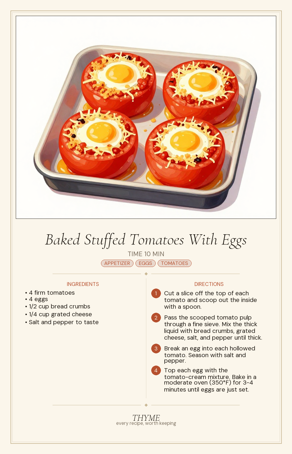 Baked Stuffed Tomatoes With Eggs