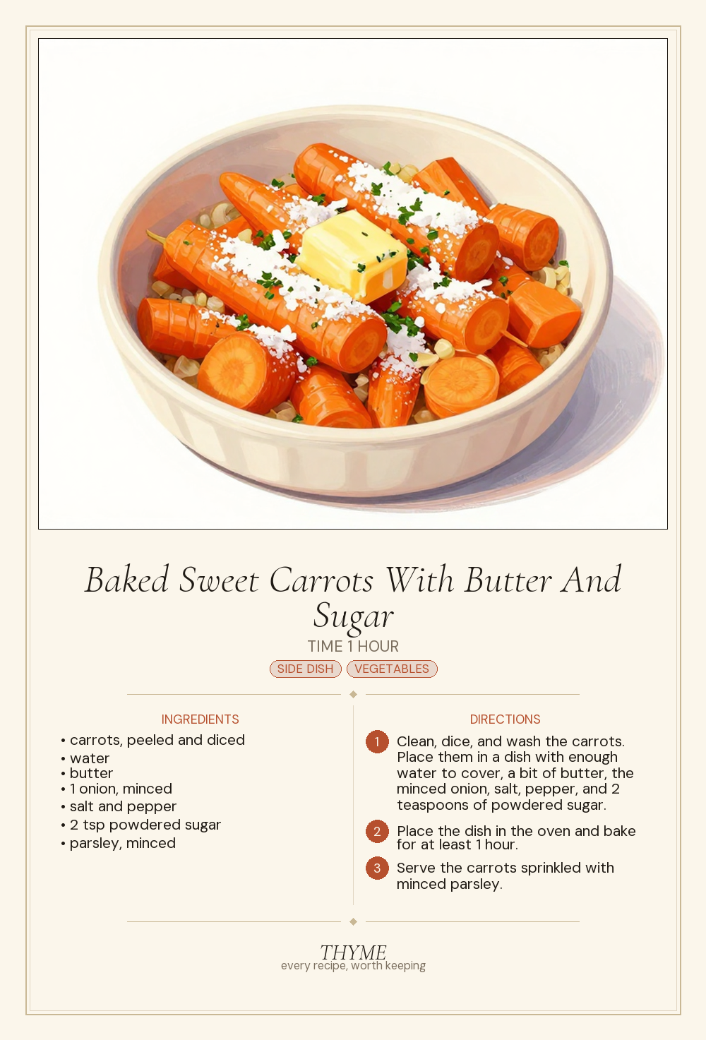 Baked Sweet Carrots With Butter And Sugar