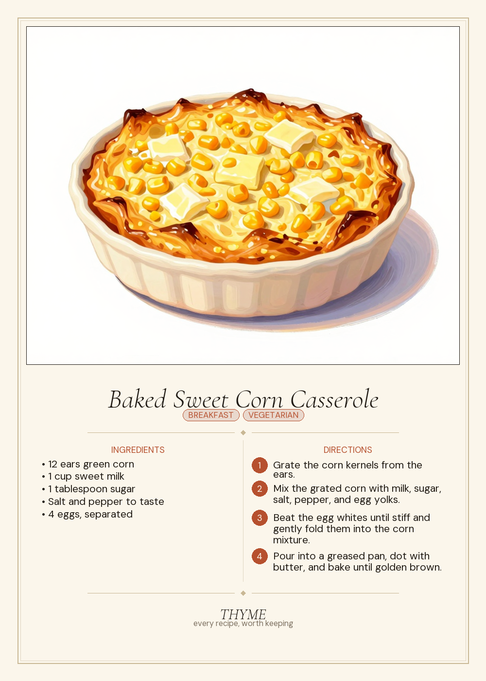 Baked Sweet Corn Casserole