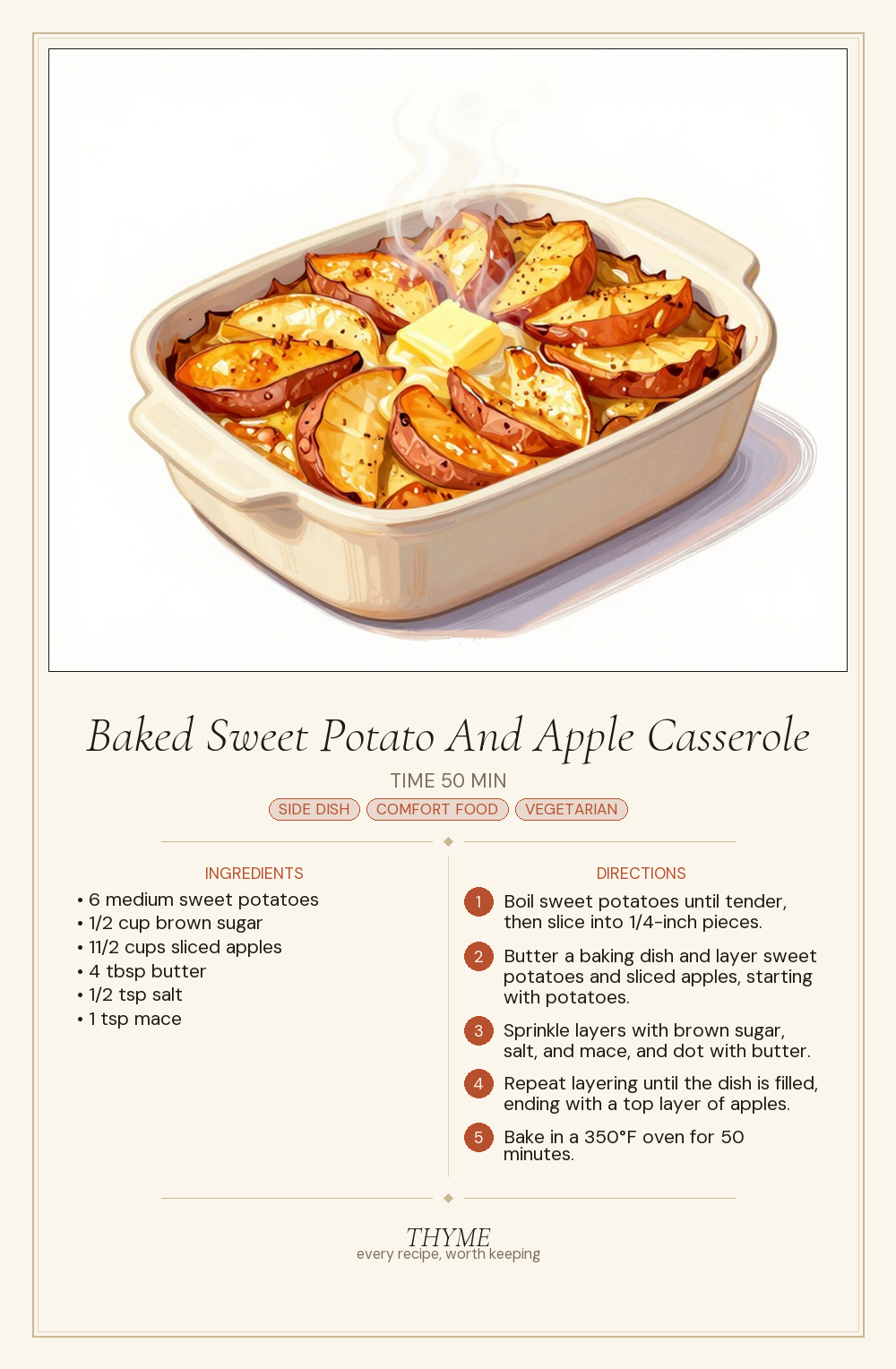 Baked Sweet Potato And Apple Casserole