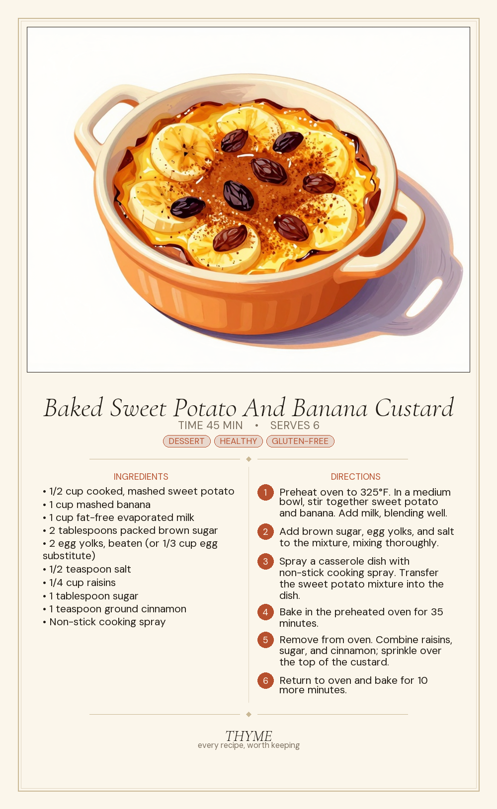 Baked Sweet Potato And Banana Custard