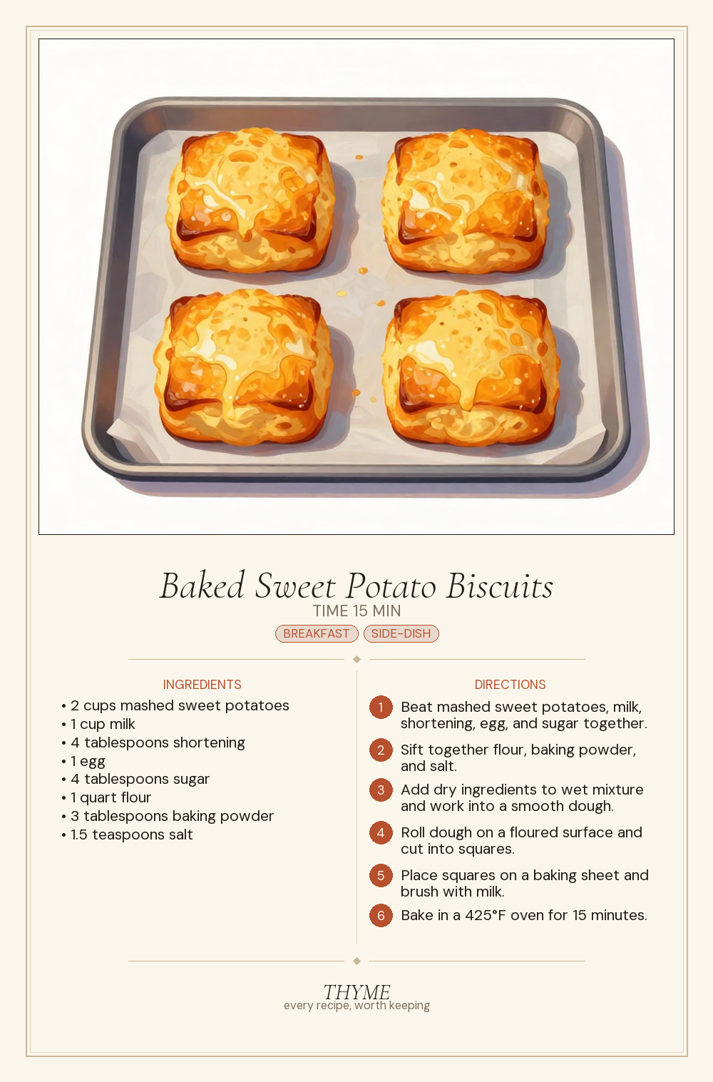 Baked Sweet Potato Biscuits