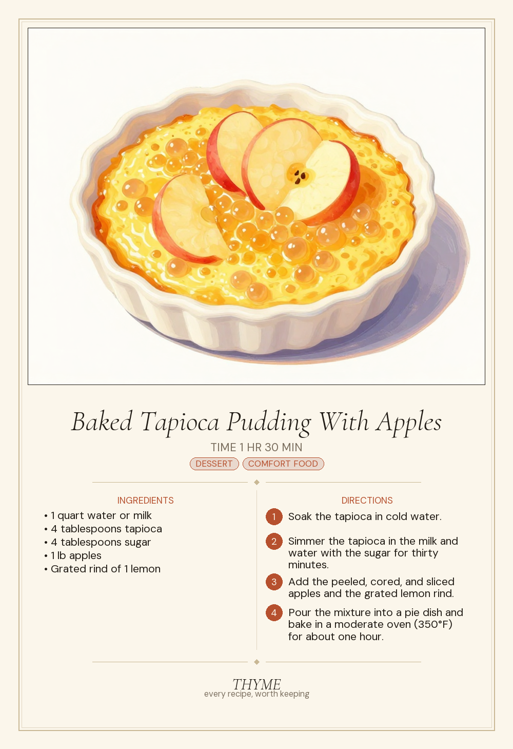 Baked Tapioca Pudding With Apples