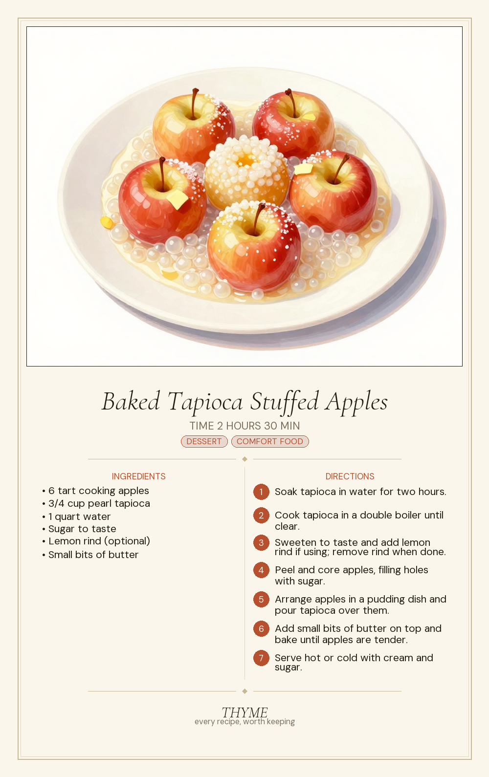 Baked Tapioca Stuffed Apples