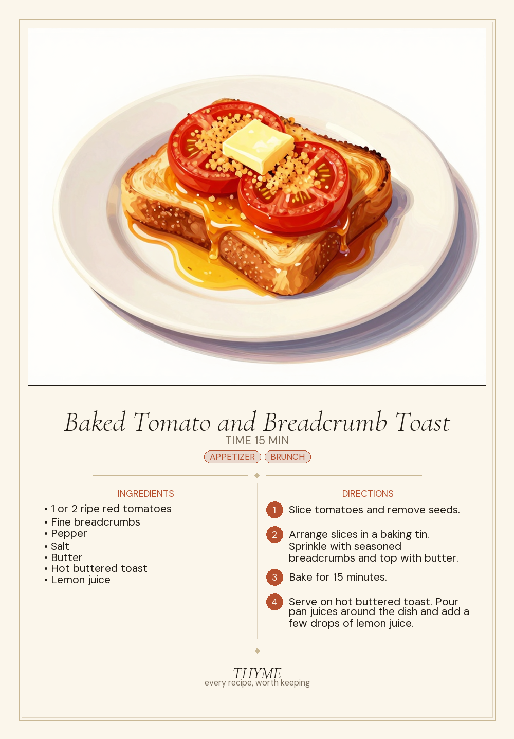 Baked Tomato and Breadcrumb Toast